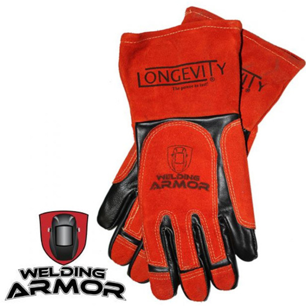 Longevity MIG Welding Gloves, Leather Palm, M 880464